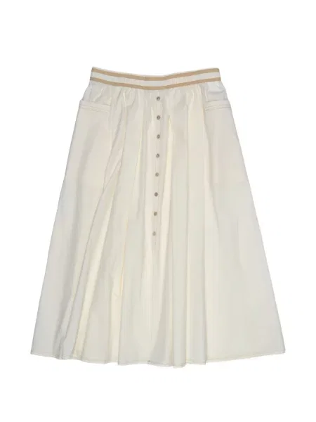 Fustă midi Bimba Y Lola până la genunchi alb