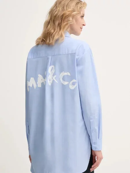 MAX&Co. cămașă din cu guler clasic relaxed albastru