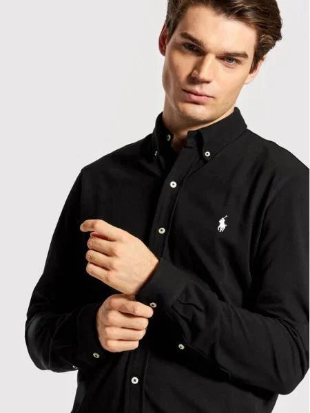 Polo Ralph Lauren Риза Pique черен