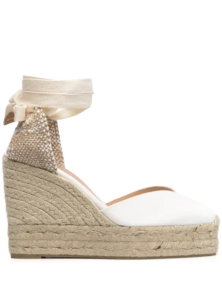 Espadrile Castaner cu pană alb