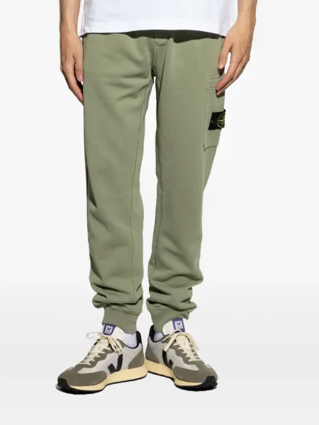 Pantaloni Stone Island cu strasuri verde