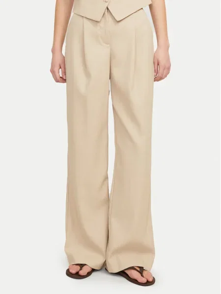 JJXX Текстилни панталони Ellis Wide Leg бежов