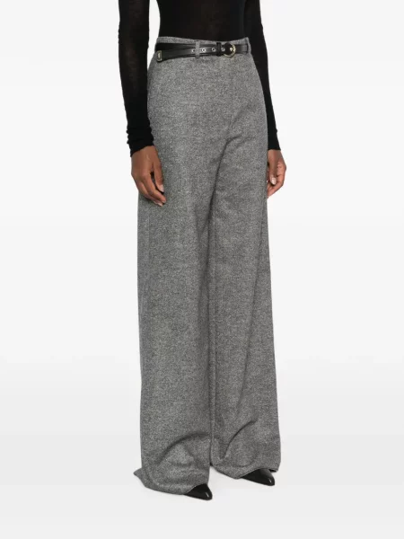 Cu centură pantaloni Max Mara de lână gri