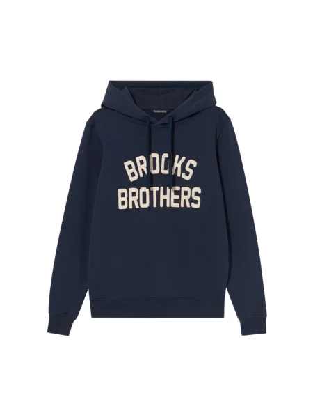 Haftowana bluza Brooks Brothers frotte niebieska