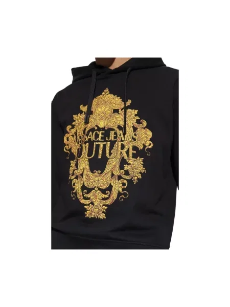 Bluza z kapturem Versace Jeans Couture z kapturem czarna