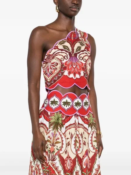 Bluzka Farm Rio w kwiatki z nadrukiem czerwona