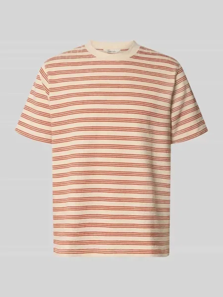 T-shirt o kroju regular fit z mieszanka bawełny model ELI Selected Homme beżowa