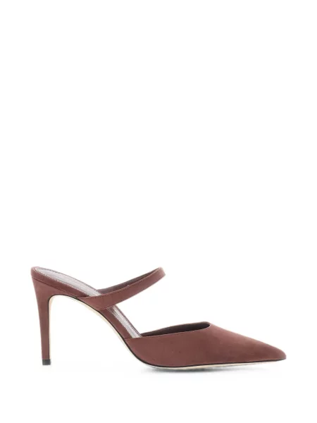 Papuci tip mules Stuart Weitzman cu bretele maro