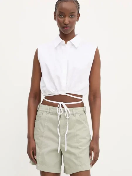 Hugo Blue Cămașă Ejoy_B | Cropped Fit alb