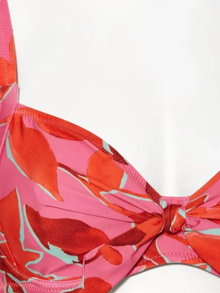 Lidea Biustonosz Bikini Na Ramiączkach Fused Florals pink czerwony