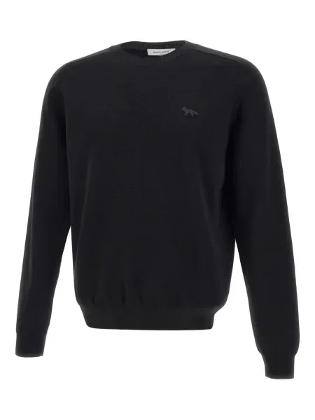 Svetr Maison Kitsuné s výšivkou černý