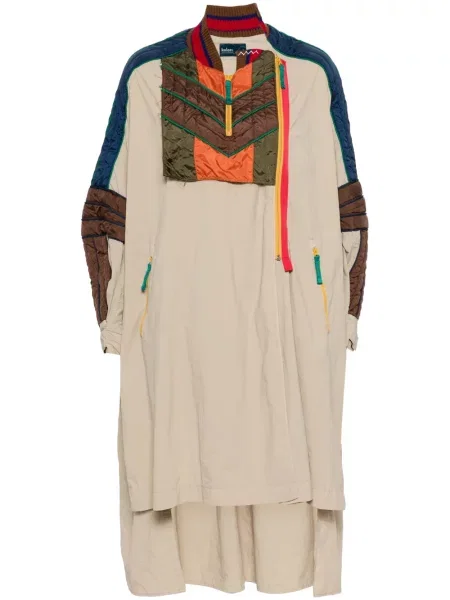 Płaszcz Kolor asymetryczny brązowy