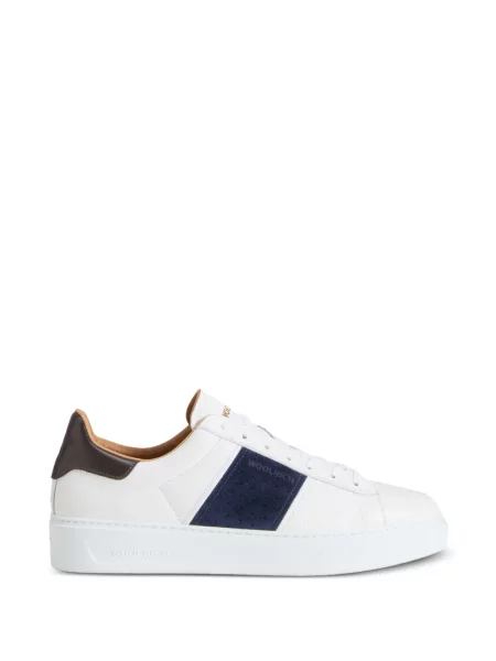 Sneakerși Woolrich cu șireturi din dantelă clasici alb