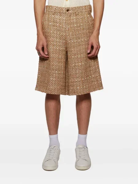 Pantaloni scurți Amiri plisate maro