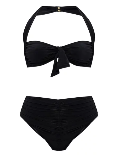 Bikini Balmain cu gât halter negru