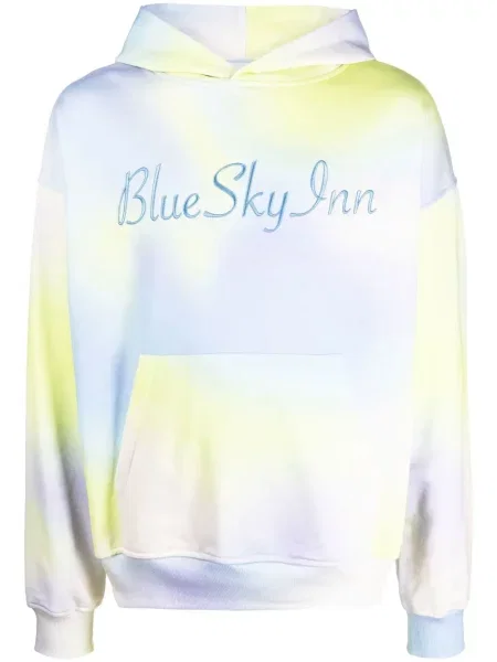 Вратовръзка Blue Sky Inn бродирана с tie-dye ефект синьо