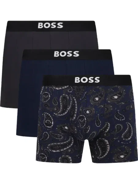 BOSS Boxeralsók tengerészkék / sötétszürke fehér fekete