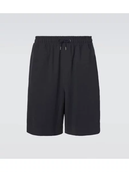 Lanene bermuda kratke hlače Giorgio Armani modra