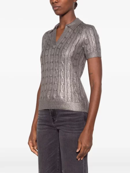 Плетена тениска Lauren Ralph Lauren сиво