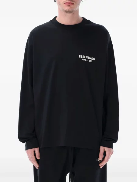 Lung tricou Fear Of God Essentials cu imagine negru