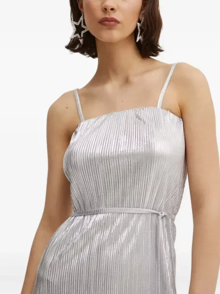 Πλισέ κοστούμι μάξι φόρεμα Never Fully Dressed γκρι