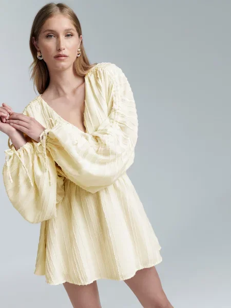 BWLDR Rochie Wright pastel galben
