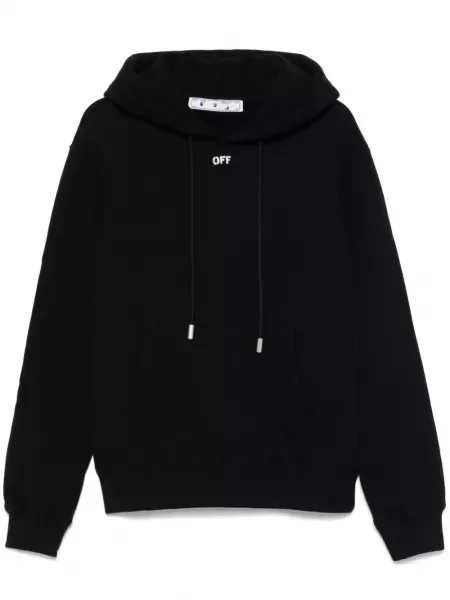 Hanorac cu glugă Off-white cu imagine alb