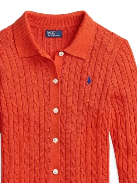 Mały kardigan Polo Ralph Lauren z falbankami garniturowy zielony