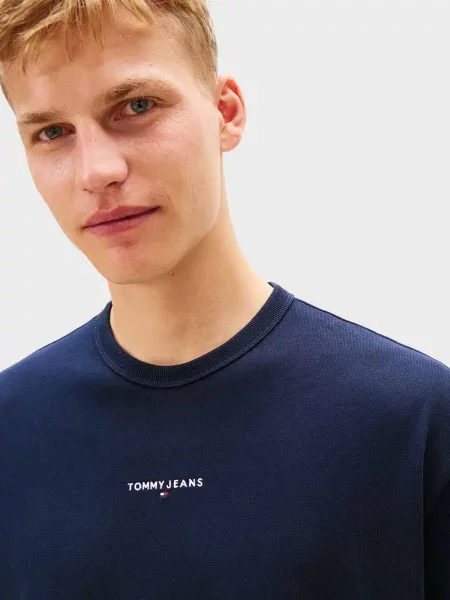 Футболка Tommy Jeans з автографом синя