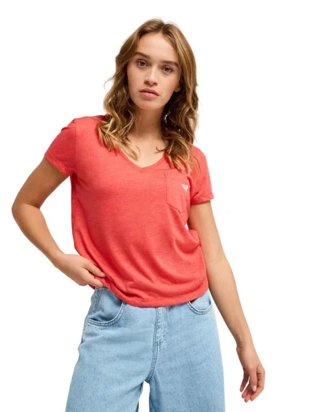 Koszulka z krótkim rękawem dla Kobiety LAGUNA GREEN V NECK czerwony
