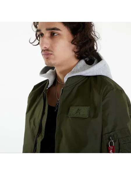 Bomber jakna Alpha Industries Inc. s kapuljačom siva