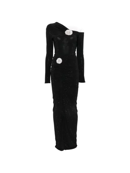 Rochie maxi Miron cu model floral negru