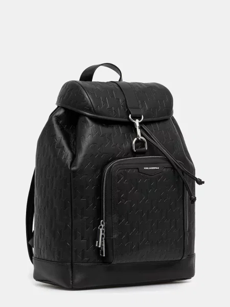 Кожаный большой рюкзак Karl Lagerfeld черный