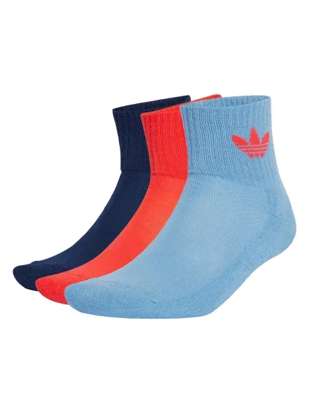 ADIDAS ORIGINALS Șosete Mid Crew 3 Pairs bleumarin / albastru fumuriu / deschis roșu