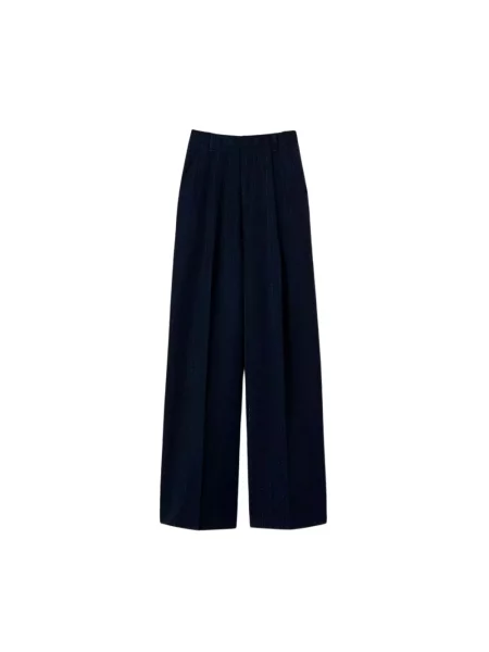Lniane spodnie Twinset czarne