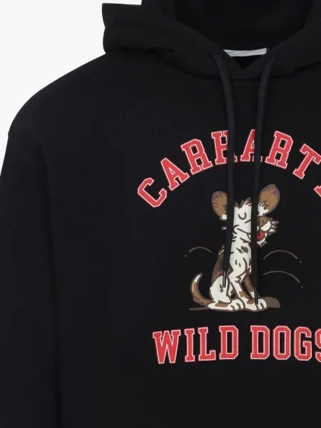 Суичър с качулка Carhartt Wip с принт черно