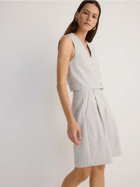 Reserved Garniturowa kamizelka jasnoszary