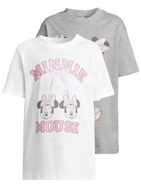 Mister Tee Póló Minnie Mouse szürke melír / rózsa / sötét-rózsaszín fehér
