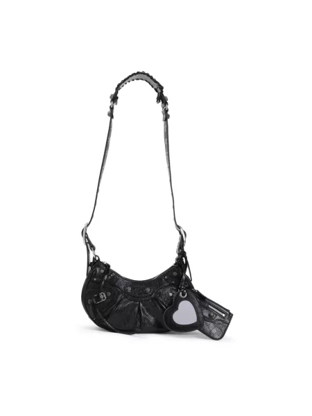 Lniana torebka Balenciaga czarna