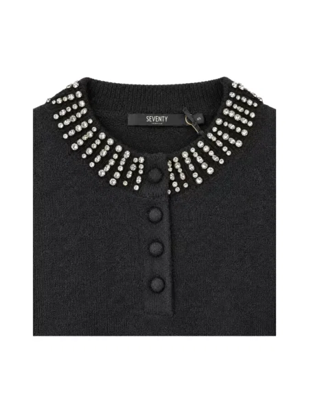 Sweter Seventy wełniany czarny