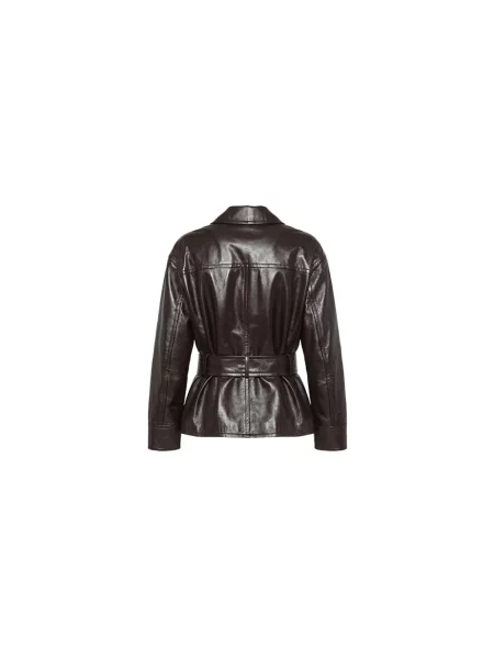 Kurtka skórzana Max Mara Studio brązowa