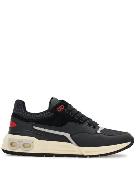 Sneakerși Ferragamo cu șireturi din dantelă negru