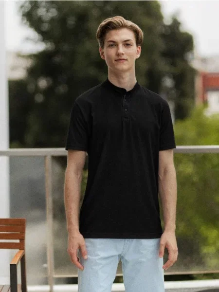 Sinsay Henley tričko černá