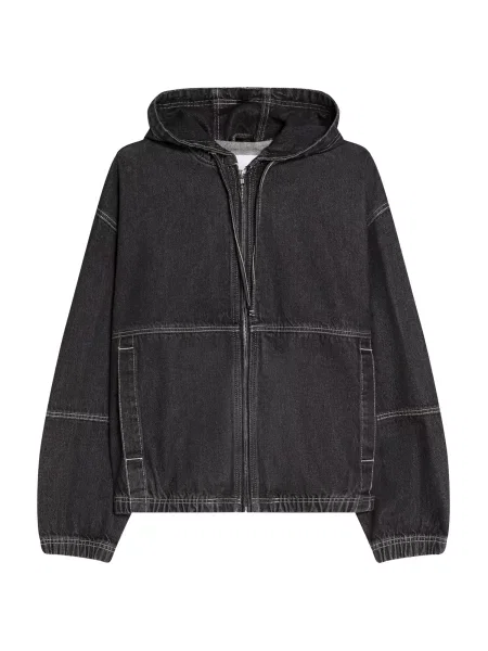 Bershka Prehodna jakna kamela / siva črna