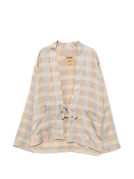 Kurtka Uma Wang w kratkę wiązana