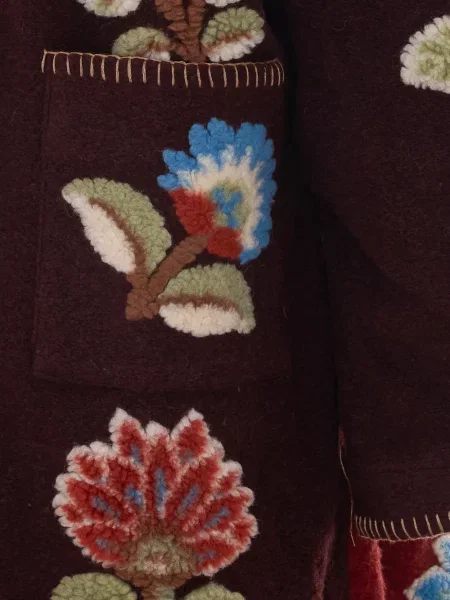 Palton Farm Rio cu model floral maro