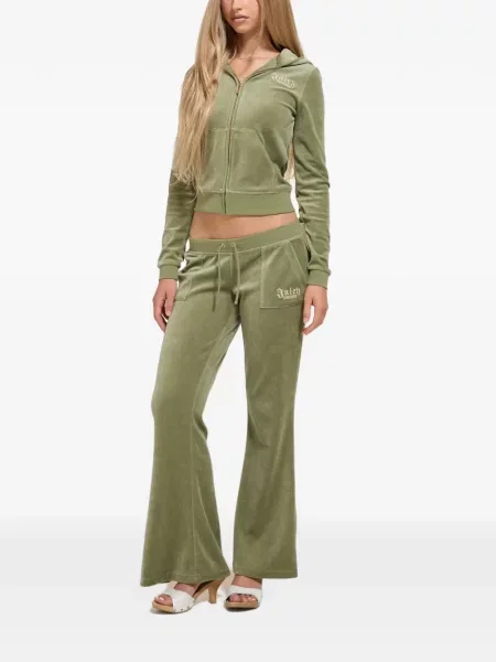 Trčanje hlače Juicy Couture od samta zelena