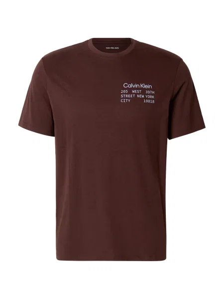 Calvin Klein Jeans Tričko světlemodrá / tmavě hnědá