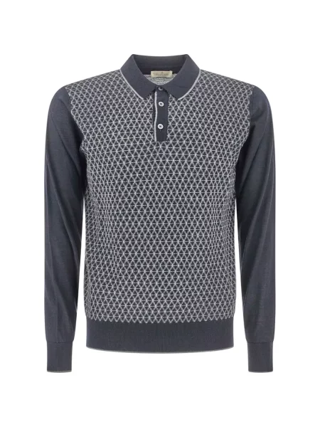 Tricou polo Panicale cu imprimeu geometric albastru