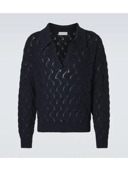 Pulover Dries Van Noten tricotate albastru
